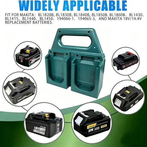 Battery Holder for 18V Tools, Space-Saving Wall Rack Organizes 6 Cells, Compact Tool Storage Rack 1
