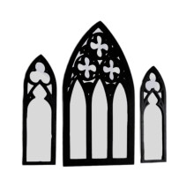 Gothic Cathedral Window Mirror Set of 3 Arched Clear