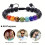7-Chakra Healing Bracelets Lava Stone 2 Pcs 8