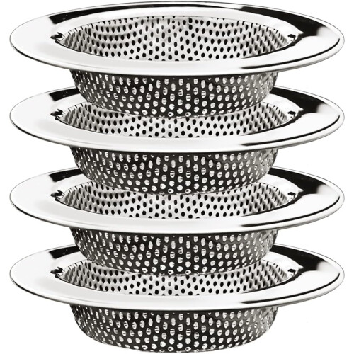 Abflusssiebstöpsel für Abfluss, 4er-Pack - Außendurchmesser 11,2 cm