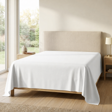 (2X - Super King, White) 100% Egyptian Cotton Flat Sheet - Soft Hotel Quality Cotton Sheet UK