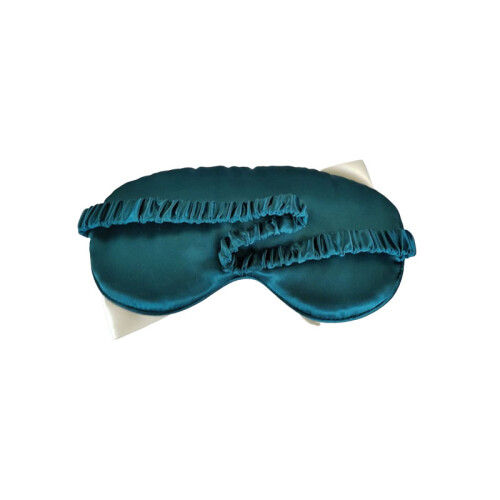 Ruffle Lace Soft Blackout Blindfold with Adjustable Strap Sleeping Eye Mask Green 1
