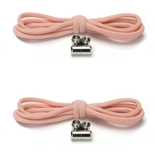 Elastic No Tie Shoelaces 2 Pair Pink
