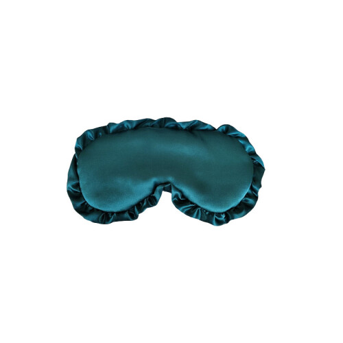 Ruffle Lace Soft Blackout Blindfold with Adjustable Strap Sleeping Eye Mask Green 2