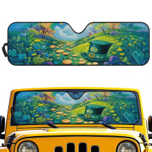 Jeep Windshield Sun Shade Green Hat Gold Coin UV Heat