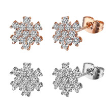 Snow Stud Earrings for Women Gold Plated Austrian Crystal 2