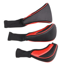 Golf Club Head Cover Set Driver Fairway Woods Hybrid Red