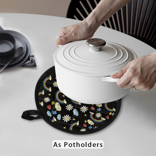 Heat-Resistant Pot Holders 8 Inch Round 2 Pack 2