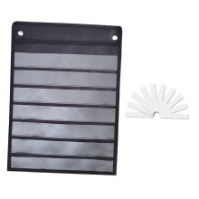 Classroom Pocket Chart with Dry Erase Cards 7x10 Black