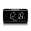 Rádio-relógio FM com visor LED, luz noturna e porta USB. 1
