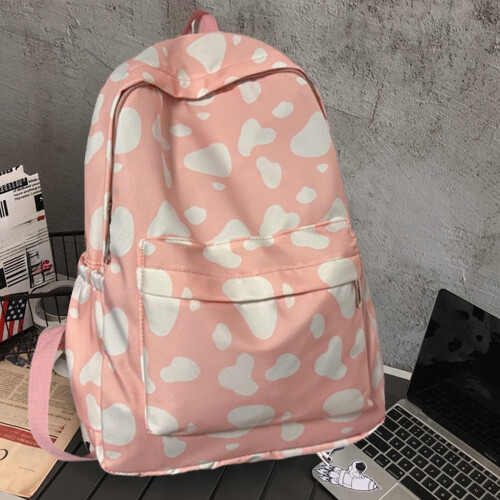 Rucksack mit Kuhmuster, leichtes Nylon, großes Fassungsvermögen 1
