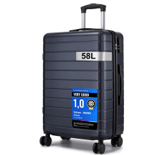 (Navy/Black, 24Inch) Medium 24Inch Lightweight Luggage Hard Shell ABS Suitcase With 4 Wheels And 3-digit Combination Lock