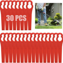 30 stuks plastic grastrimmerbladen, 83 mm vervangende bladen voor draadloze grastrimmer en grasmaaier.