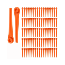 100 stuks plastic vervangende messen voor grastrimmers, compatibel met Flymo SimpliTrim Li FLY083-GA400 en Gardena.