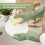 Rubber Dishwashing Gloves Reusable 4 Pairs Flocked Lining 3