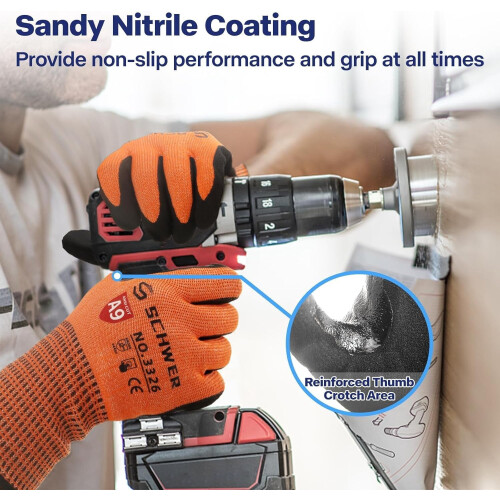 ProGuard PR3326 ANSI A9 Cut Resistant Work Gloves Orange L 2
