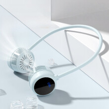 Sammenklappelig, bladløs nakkeventilator til kvinder, justerbar med 3 hastigheder, lav støj, 1000 mAh USB genopladelig, bærbar og bærbar