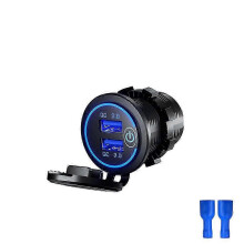 Chargeur de voiture rapide double USB QC3.0, prise étanche 12 V/24 V avec interrupteur tactile et témoin lumineux LED. Access