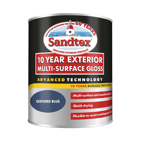 Sandtex Sandtex 10 Year Multi-Surface Gloss Paint Oxford Blue 750ml