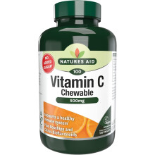 Natures Aid Vitamin C 500mg 100 Chewable Tablets