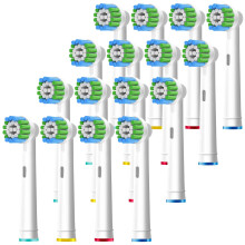 Oral B Compatible Toothbrush Heads, 16pcs MeetSmile Replacement Brush Heads for Most Braun Oral B Electric Toothbrushes, White.