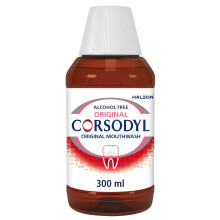 Corsodyl Prevents gum disease & Bleeding Gum Treatment, Medicated Antibacterial Mouthwash, Original Alcohol Free, 300 ml