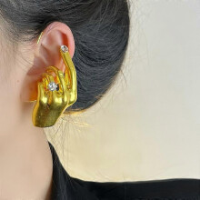 Boucles d'oreilles pendantes en métal, style manchette d'oreille gauche, design original, pour femme. Accessoire de mode tend