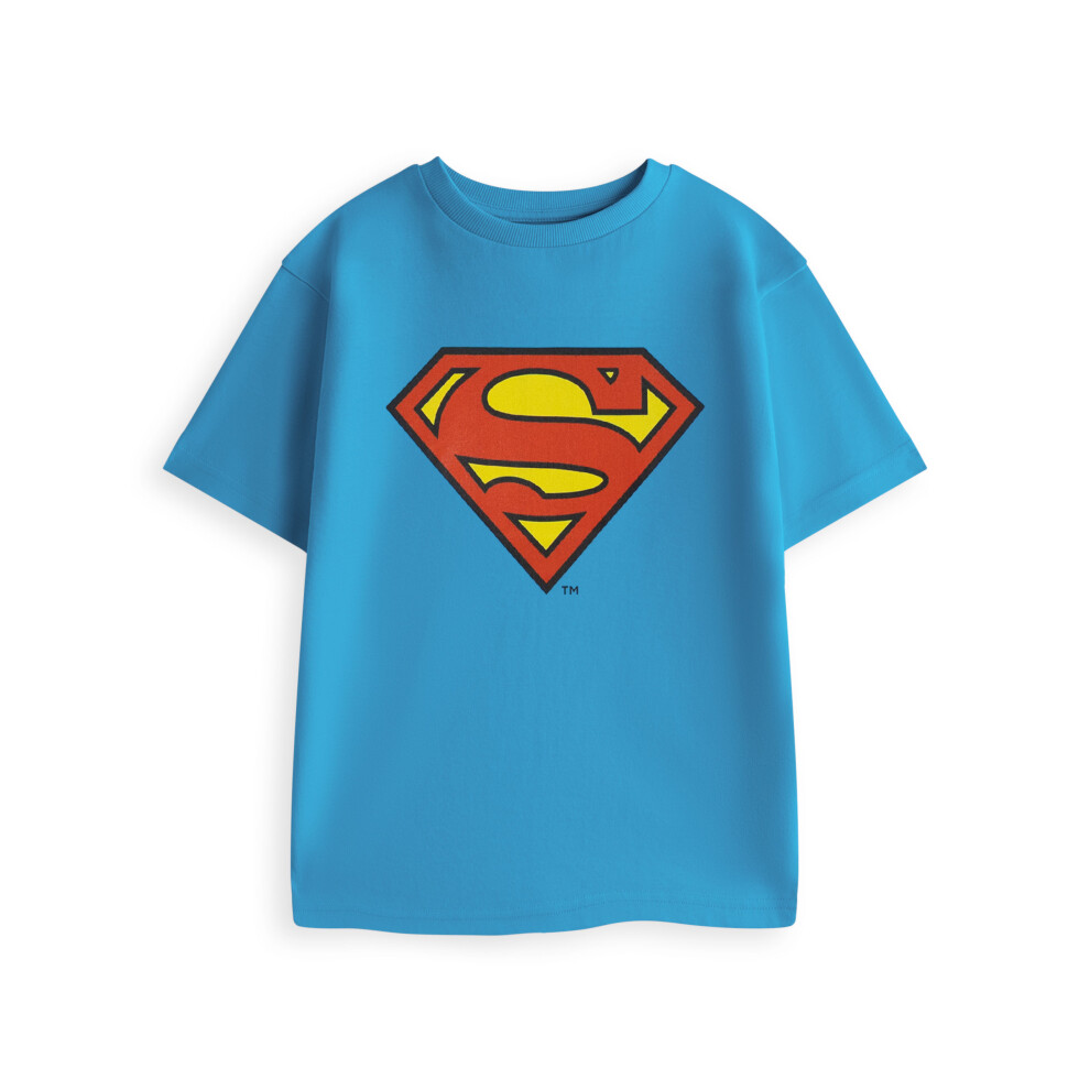 Dc Comics (7-8 Years) Superman Short Sleeved T-Shirt (Boys Blue)
