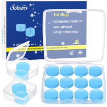 Schiara Ear Plugs for Sleeping, 16 Moldable Noise Cancelling Silicone Earplugs for Swimming, Snoring, Studying and Sleep