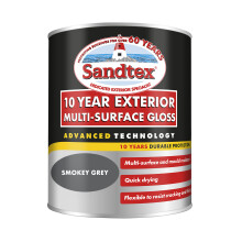 Sandtex 10 Year Multi-Surface Gloss Paint Smkey Grey 750ml