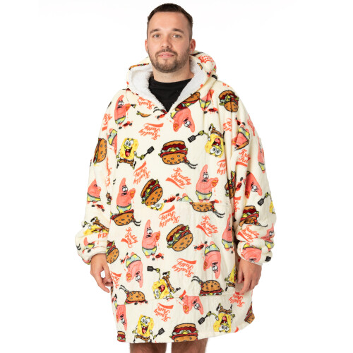 SpongeBob SquarePants SpongeBob SquarePants Blanket Hoodie (Unisex White)