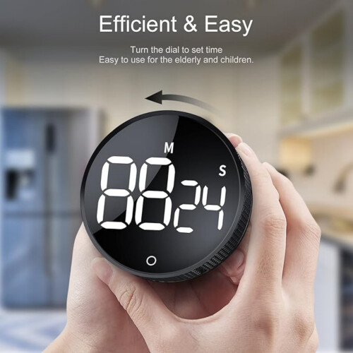 Digital Kitchen Timer with Large LED Display, Magnetic Countdown and Countup Timer for Cooking, Baking, Fitnes 2