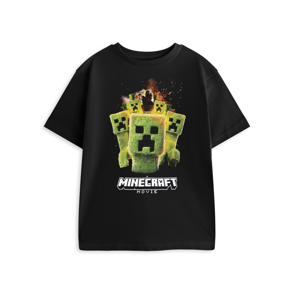 Minecraft (9-10 Years) Short Sleeved T-Shirt (Boys Black)