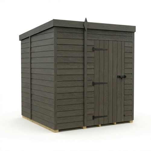 7x7 Pent Composite Shed Tanalised (Single Door, No Windows) 1