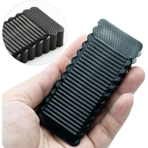 Rubber Door Stopper Silicone Wedge 2 Pack Black 2
