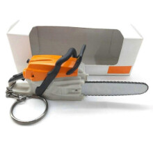 Llavero con motosierra y hoja de sierra de jardín real, mini herramienta de supervivencia EDC, estilo bombero, regalo con efecto de son