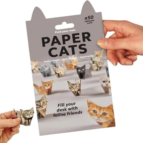 DIY Χαρτί Origami Γάτες, 50 Φύλλα για Πτυσσόμενες Χαριτωμένες Φιγούρες Γάτας, Δια