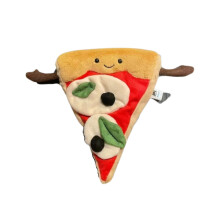 Plüss pizzaszelet játék, rajzfilmfigura, puha, kitömött ajándék gyerekeknek, aranyos étel témájú dekoráció otthonra és szobába