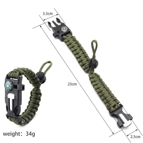 Τακτικό βραχιόλι Paracord για άνδρες, βραχιόλι επιβίωσης από νάιλον κορδόνι 1