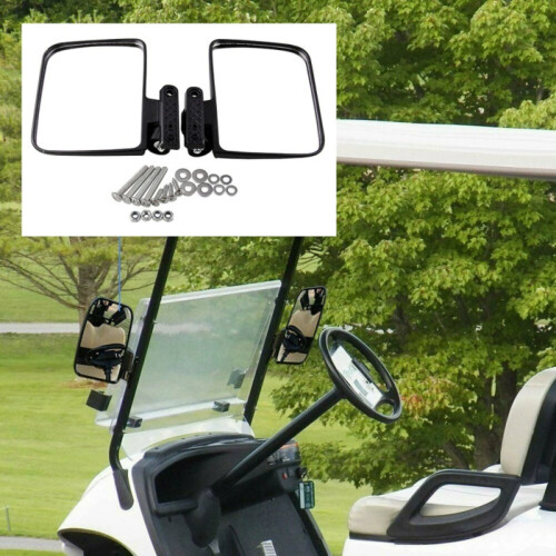 Wear-Resistant Side Mirrors for Golf Carts, Replaceable Rear View Mirrors for Golf Course Driving Use