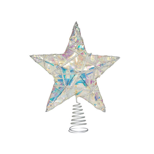 Lighted 5-Pointed Star Tree Topper Warm White LED Metal 1