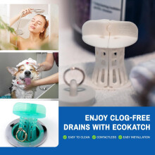 4 Pack TPR Reusable Drain Hair Catchers, Anti-Clogging Shower, Bathtub and Sink Strainers