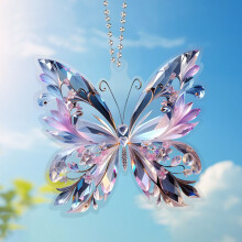 Crystal Butterfly Acrylic Pendant