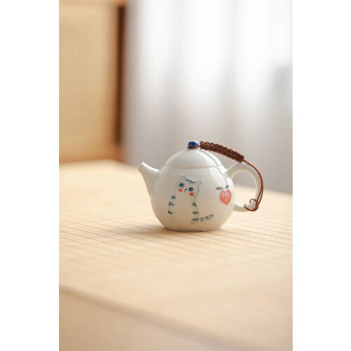 Hand Painted Cat Teapot Ceramic Tea Set 1