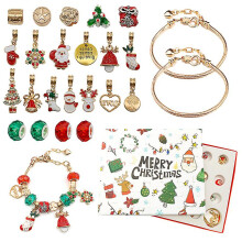 24 stuks kettinghangers, kerstkalender met aftelfunctie, kerstarmband, doe-het-zelf kerstverrassingscadeauverpakking