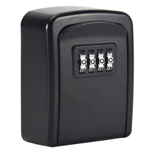 5X Key Lock Box Wall Mounted 4 Digit Combination Lock Box for House Key  Security Key Storage Lock Box Black 1