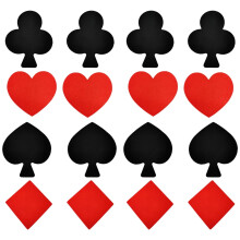 Invisible Nipple Covers for Women with Poker Card Pattern,