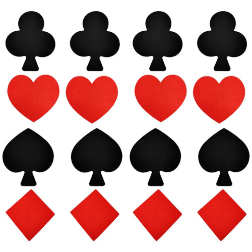Invisible Nipple Covers for Women with Poker Card Pattern,