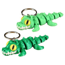 3D-geprinte krokodillen sleutelhanger, sleutelring, hanger voor schooltas, sleutelhangeraccessoire, cadeau