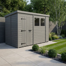 10x5 Pent Composite Shed Tanalised (Single Door, With Windows)